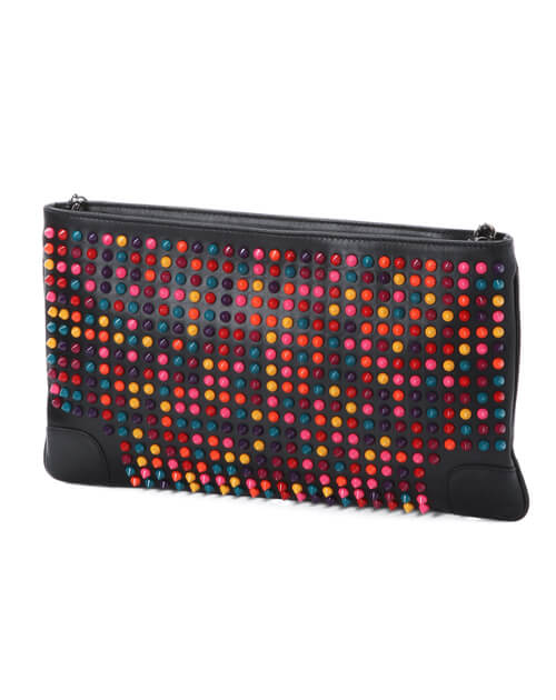 クリスチャン ルブタンコピー 14/15年秋冬新作カーフスキン ショルダー付 クラッチバッグ PARIS/SPIKES MIX 3135005 M105