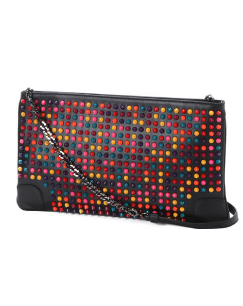 クリスチャン ルブタンコピー 14/15年秋冬新作カーフスキン ショルダー付 クラッチバッグ PARIS/SPIKES MIX 3135005 M105