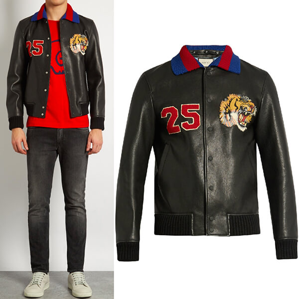 関税送料込 グッチ グッチghost ボンバージャケット ggロゴ navy 8032001