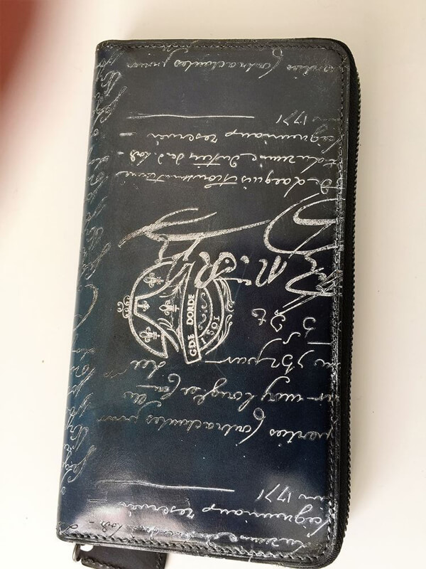 ベルルッティ財布コピー ゴールド×シルバーパティーヌ V字オープン長財布 9041305