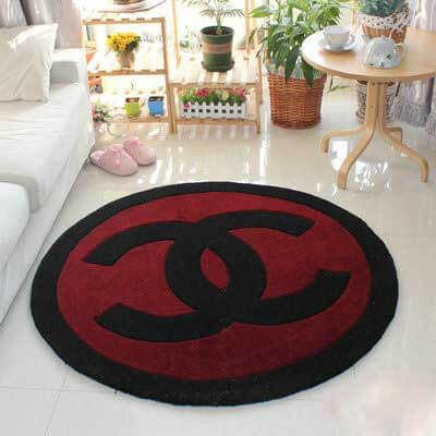 高級ブランド!シャネル偽物 ラグカーペット マット 円形 オシャレ 滑り止め付き 絨毯 ラグマット 9082316