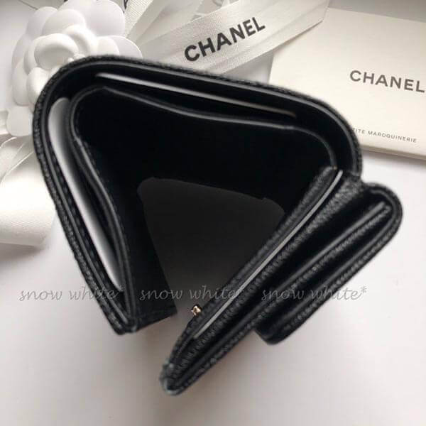 限定光沢黒 シャネル財布コピー キャビアxG金具 ナノウォレット BOY シャネル A84432