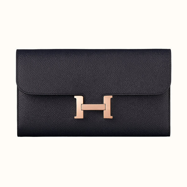 エルメス 長財布 コピー Constance コンスタンス★黒 エプソン ローズゴールド金具 20050713