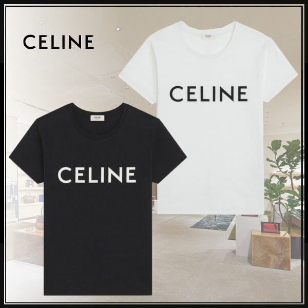 ★超人気 セリーヌ tシャツ 激安 偽物 クルーネック ロゴTシャツ  2色 2X308916G.38A