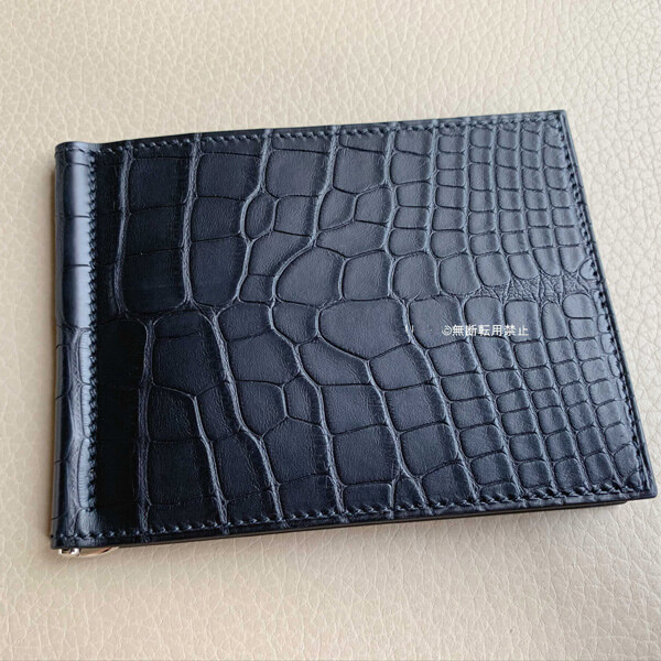 (エルメススーパーコピー)ポーカー財布マネークリップ付き２つ折り　クロコ1106b21233