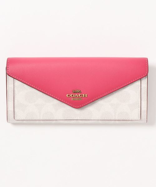 【コーチ長財布】コピーソフト ウォレット カラーブロック シグネチャー キャンバス20200