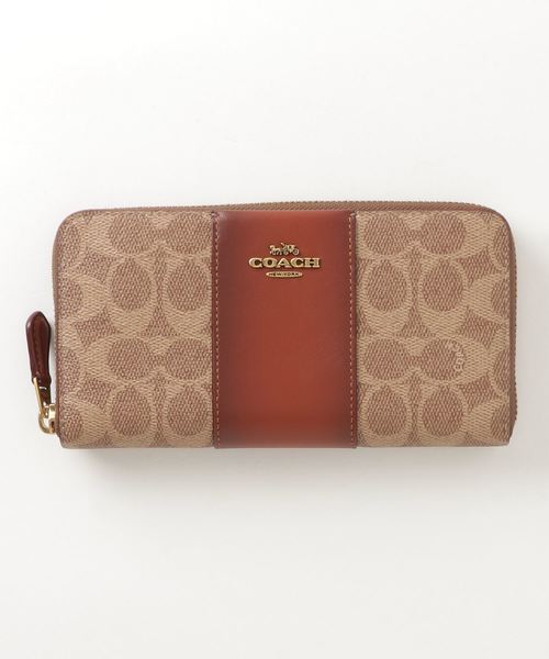【コーチ財布】コピーアコーディオン ジップ ウォレット カラーブロック シグネチャー キャンバス20202