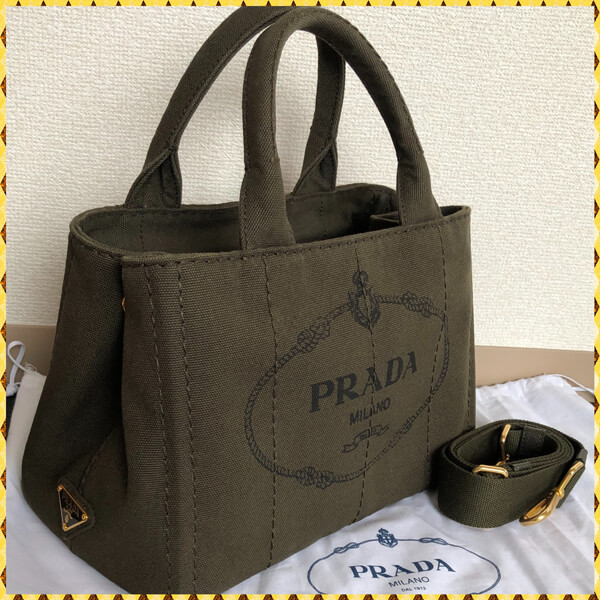 プラダ偽物 canapaキャンバス トートバック(S)MILITARE 国内発送D1H0296