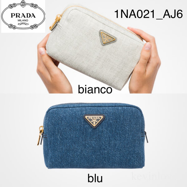 完売前に！プラダ 偽物デニム コスメポーチ☆1NA021☆ 大人気の2色