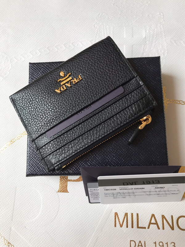 選べるお色≪プラダ≫偽物カードコインケースIMC026≪VITELLO GRAIN≫D1H0289