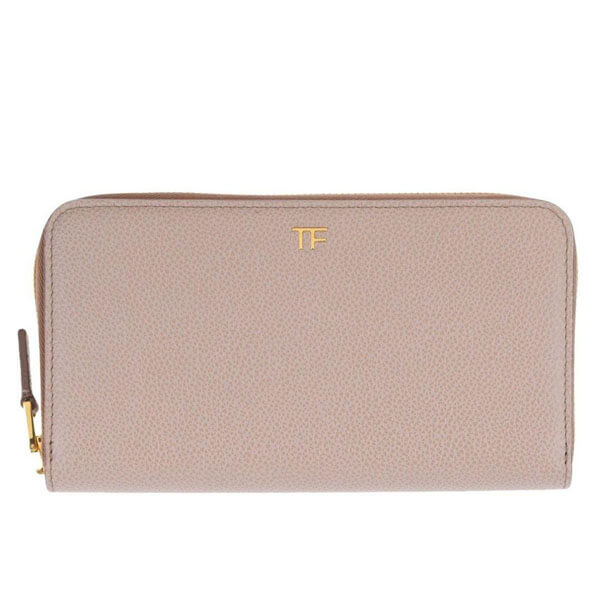 トムフォードスーパーコピー ゴールドロゴ ラウンドファスナー長財布_BLUSH NUDE 115SM083T