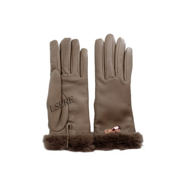 エルメス/＃75/グリアスファルト/ソヤ レディス手袋/コピーミンクファーAPV4224