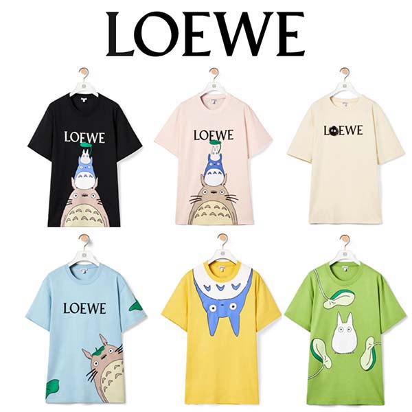 ロエベ トトロ tシャツ コピー ロエベ×となりのコラボ コットン 21030514 白