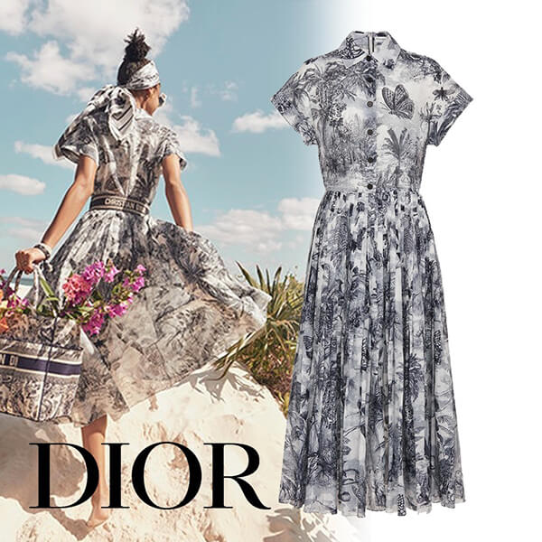 *雑誌掲載*【ディオール】スーパーコピー ミディドレス コットンボイル 21031707