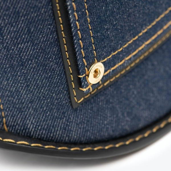 デルボー★スーパーコピー ピンミニバケツナイトin Box Calf★デニム 21032329