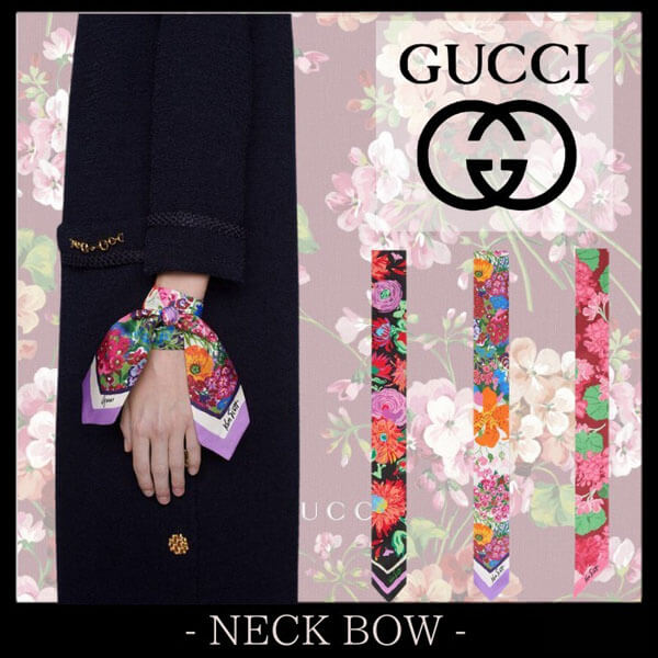 海外限定◆グッチ x ケンスコット スーパーコピー◆Ken Scott グッチ コラボ◆シルクネックボウ◆全3色 6528983G001 1072
