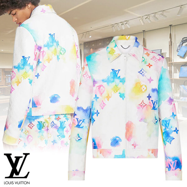 新作ルイヴィトン 偽物 ウォーターカラー モノグラムレザージャケット 1A8S83