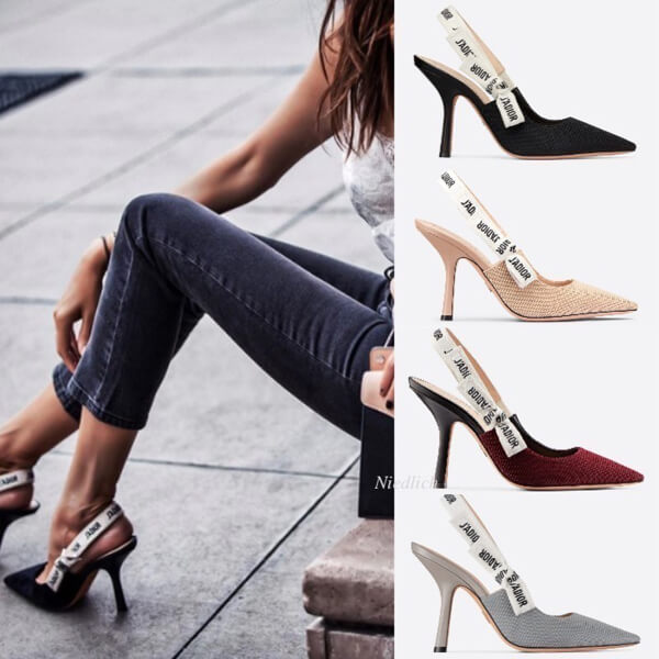 21SS☆ディオール パンプス コピー☆“JAディオール” ロゴ入りリボン♪テクニカル*パンプス 10cm KCC201TFL_S21U