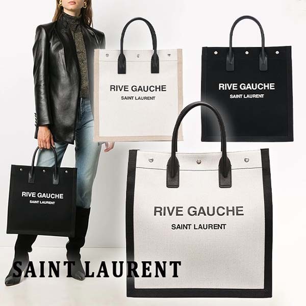 ☆超人気☆【サンローラン トートバッグ 偽物】RIVE GAUCHE コットン/リネン ノエ ユニセックス トートバッグ 容量大!! 6316829J52E9280