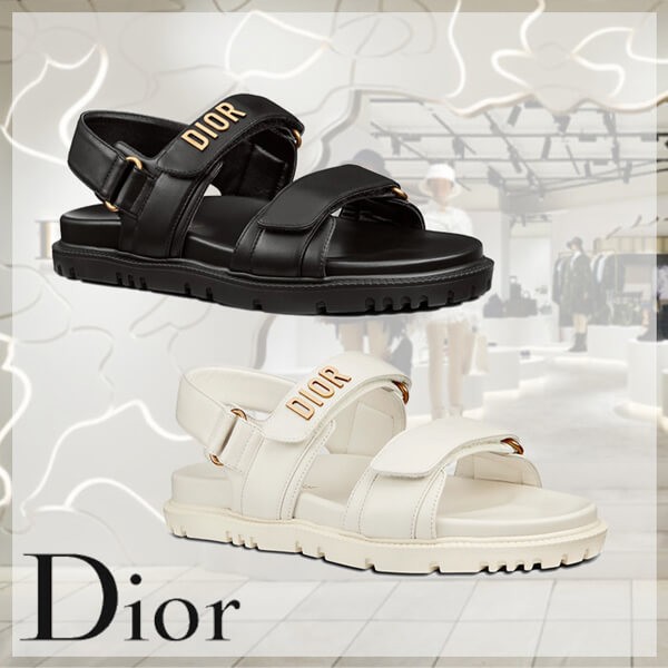 ディオール サンダル 偽物 フラット スポサン ディオールACT 白 黒 ベルト 女 KCQ547LAB_S900