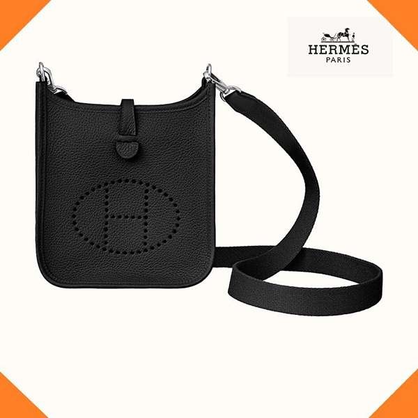 【エルメス ミニエヴリン コピー】Mini Evelyne TPM 黒 ミニ エヴリン16TPM Silver金具 21070609