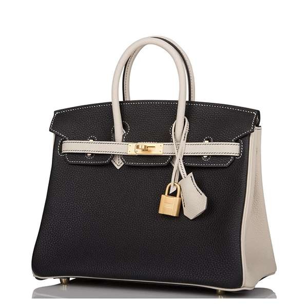 エルメス バーキン25 コピー◆Togo/トゴ(ブラック&クレ)ゴールド金具 21070615