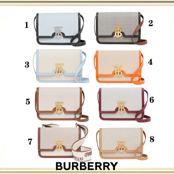 【バーバリー ショルダーバッグ 偽物】スモール コットンキャンバス&レザー TBバッグ 80321371