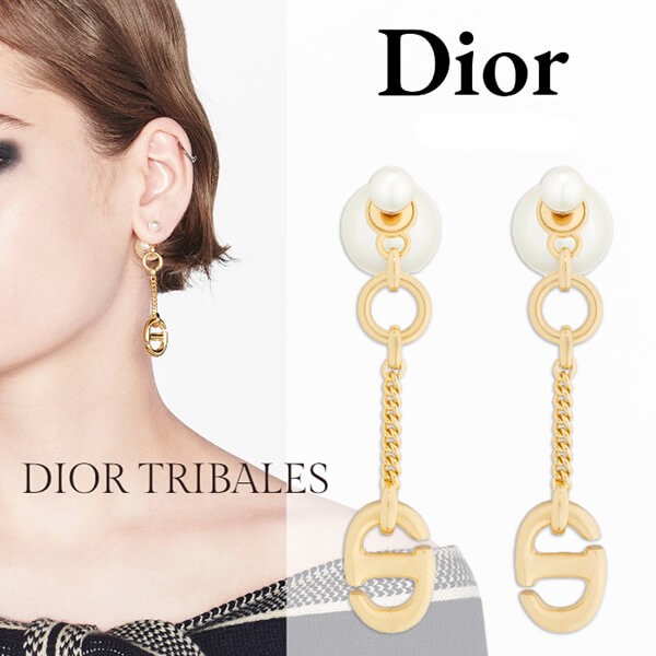 ディオール ピアス コピー★TRIBALES“CD”チェーン パール ピアス E1634TRIRS_D301
