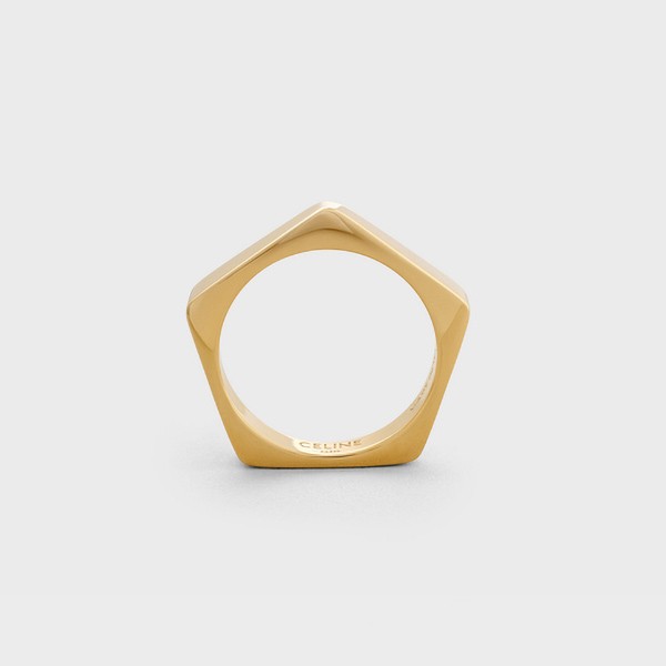 *セリーヌ スーパーコピー*シンプルフォームシンペンタゴンリング*指輪 46S246BRA.35OR