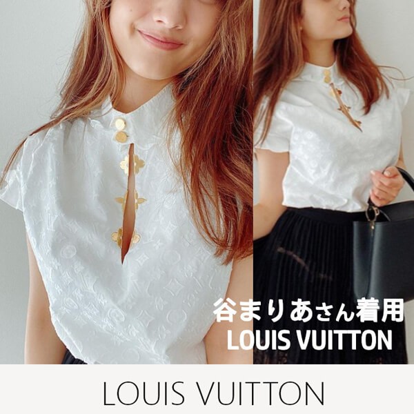 谷まりあさん着用☆ルイヴィトン フリルブラウス 偽物☆トップス 上品♪お洒落! 1A5M05