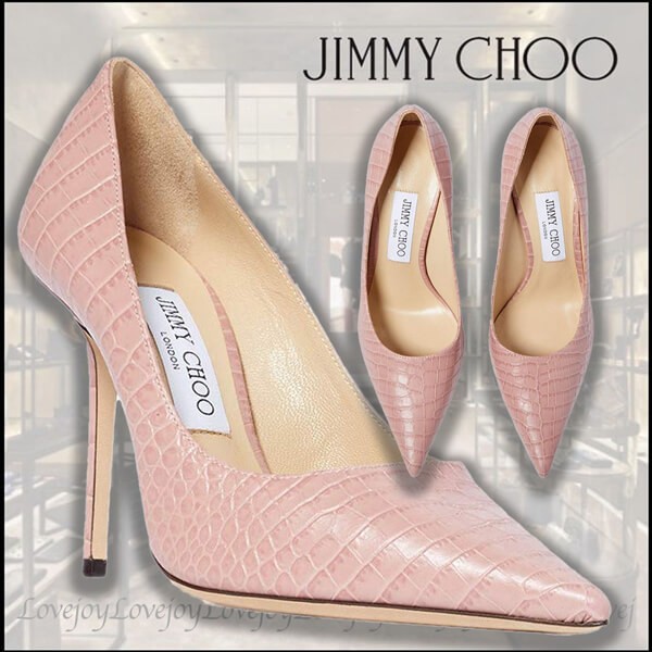 ジミーチュウ パンプス 偽物◇ クロコ パンプス LOVE 100 ピンク 21081802