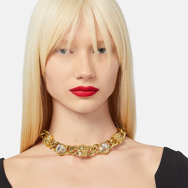 ヴェルサーチェ クリスタル チェーン ネックレス コピー メドューサ 10014611A006214J090