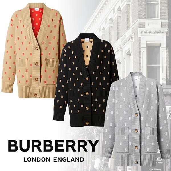 セレブ多数愛用【バーバリー カーディガン 偽物】ウールカシミアカーディガン 池田エライザさん着用！ 80210321