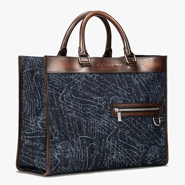 【ベルルッティ】ウリス デニム&レザー トートバッグ コピー 21112208