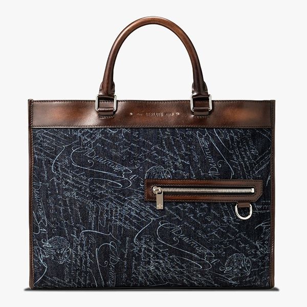 【ベルルッティ】ウリス デニム&レザー トートバッグ コピー 21112208