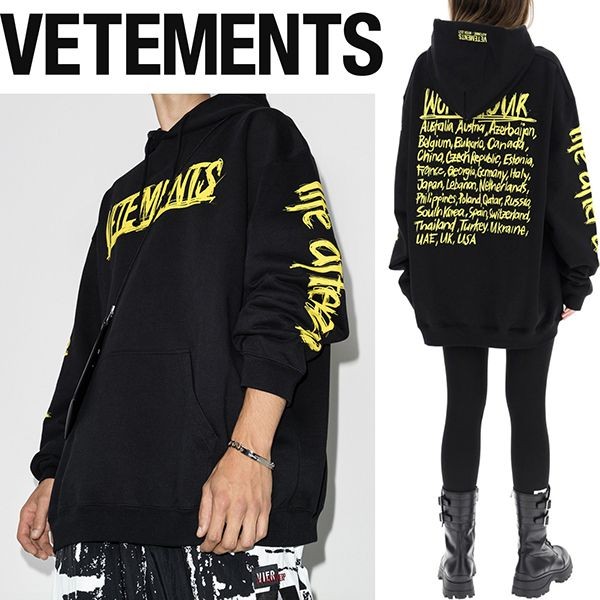【送料/関込】ヴェトモン WORLD TOUR オーバーサイズ パーカー21121612