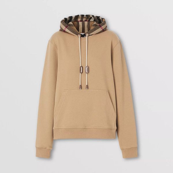 バーバリー チェック フード コットン オーバーサイズ フーディ 偽物 2色 80509511