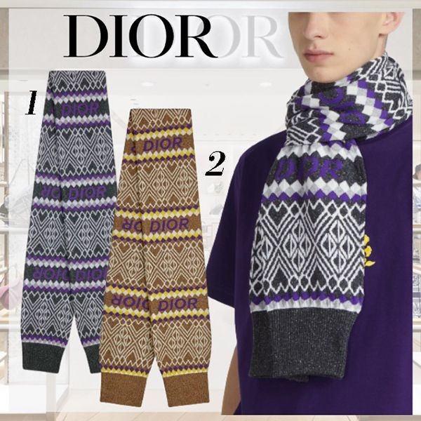 入手困難ディオール フェアアイル スカーフ シルクブレンド ジャカード 偽物 2色 313ME06AT484_C784