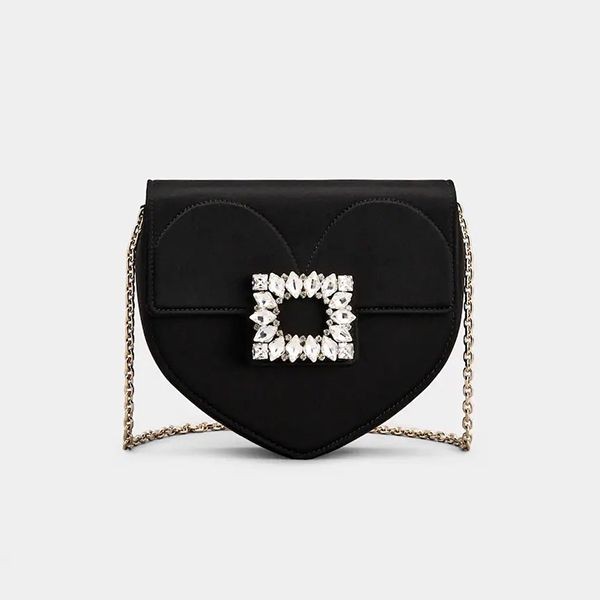 超入手困難ロジェ ヴィヴィエ 偽物 RV ラブ ストラスバックルサテンクラッチミニRS0B999