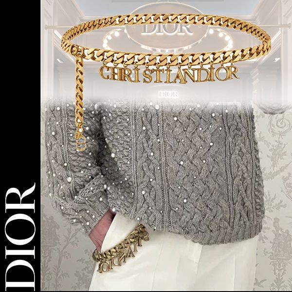 在庫ありディオール BY ERL チェーンベルト 偽物 真鍮 アンティークゴールド V1046HOMMT_D907