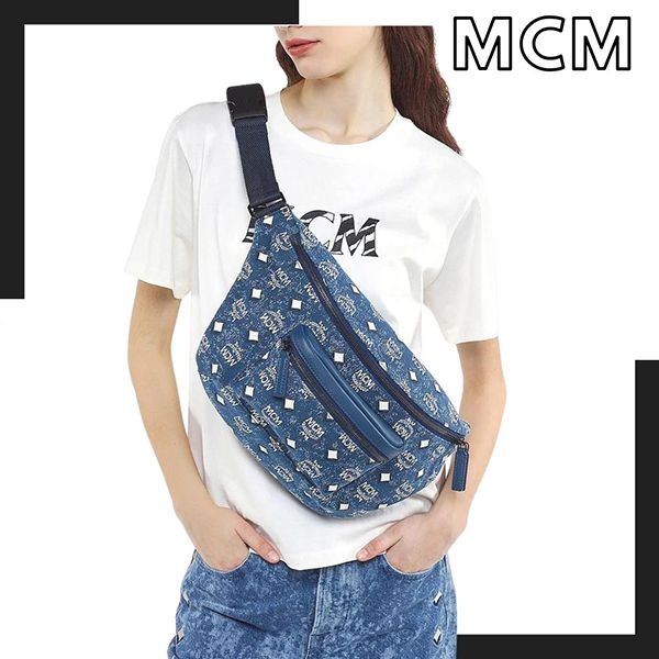エムシーエム コピー ウエスト バッグ デニムジャカード ファーステン MMZDSFI01LE001