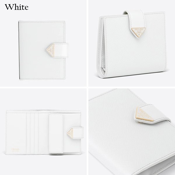 【プラダ】サフィアーノ コピーxスムースレザー2つ折り財布