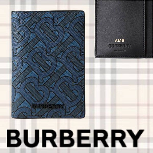【即発】バーバリー 偽物 モノグラムプリント フォールディングカードケース 80685131