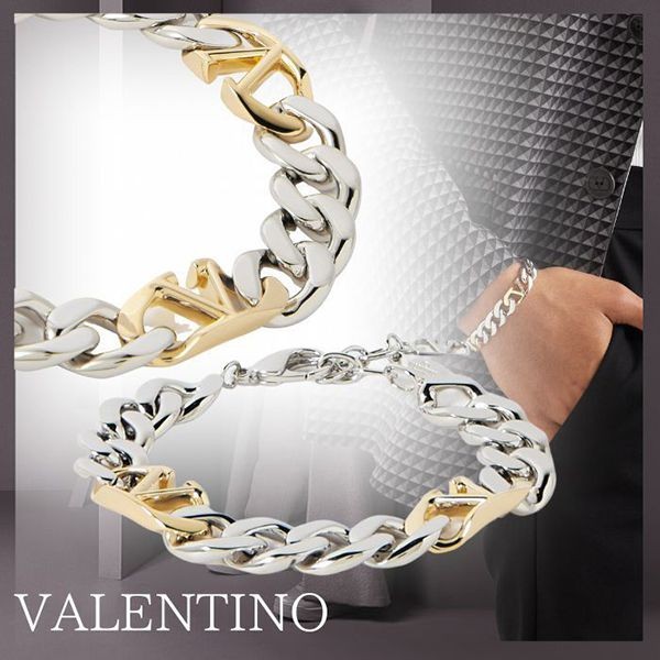 話題国内完売ヴァレンティノ Vロゴ チェーン メタル ブレスレット 偽物 YJ0Q19MET_Y44