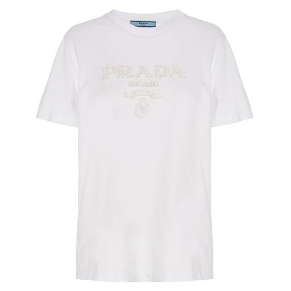 プラダ エンボス ロゴ コットン Tシャツ コピー 35838R_124R