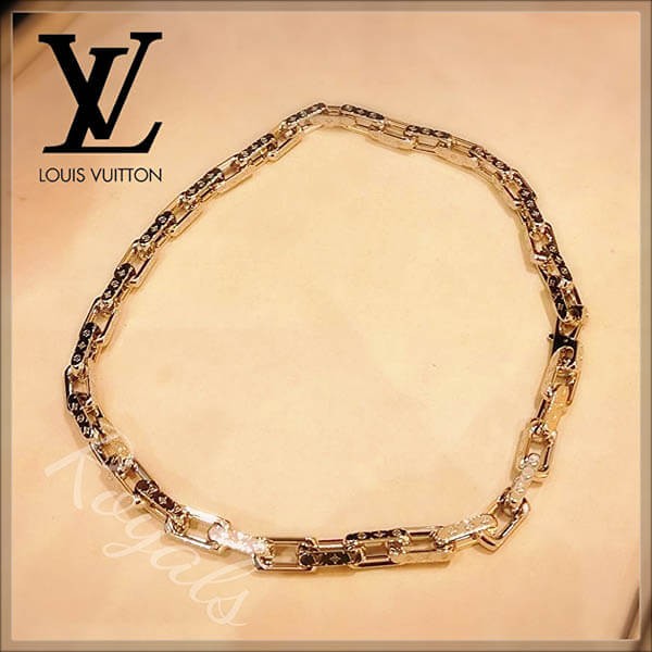 ルイヴィトン コリエチェーン 偽物★モノグラム シルバーネックレス M64196