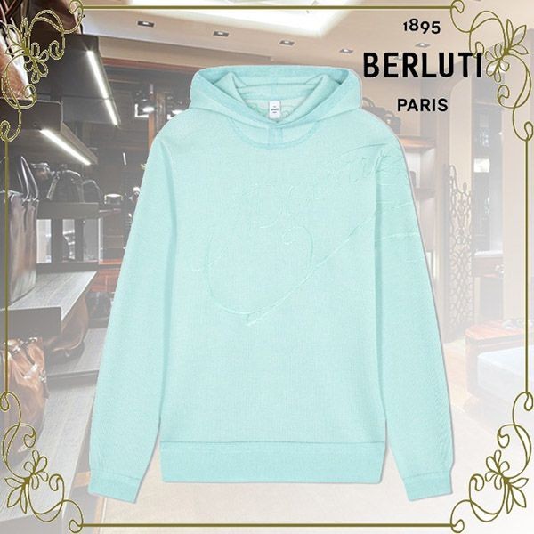 【やっぱり人気！】ベルルッティ 偽物 シルク スクリット ピケ パーカー R24KHL116