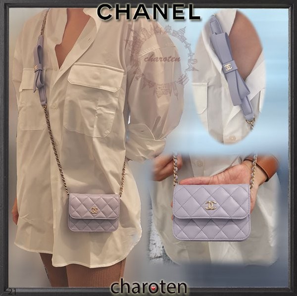 ★話題沸騰★シャネル COCO BOW♪チェーンウォレット偽物 クラッチwithチェーン