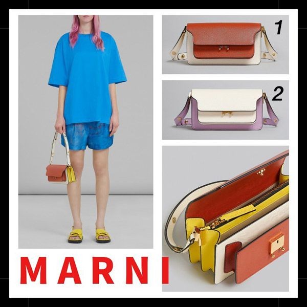 新色登場★マルニ トランク レザー カラーブロック バッグ コピー 2色 LV520Z620M
