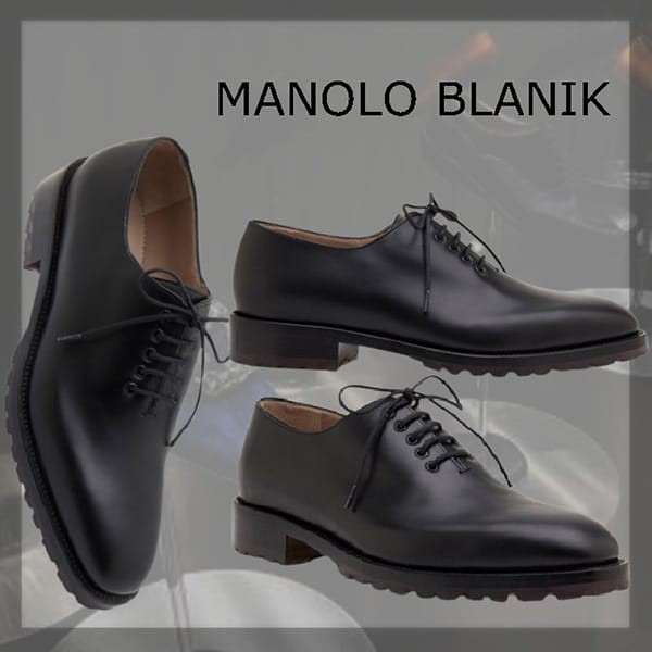 ★日本!!人気！Manolo Blahnik 偽物 NEWLEY レザー レースアップシューズ 123-2278-0001
